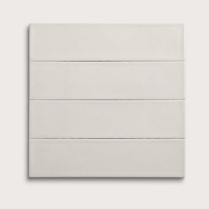 White ceramic tile, 3 by 12 inches, matte finish