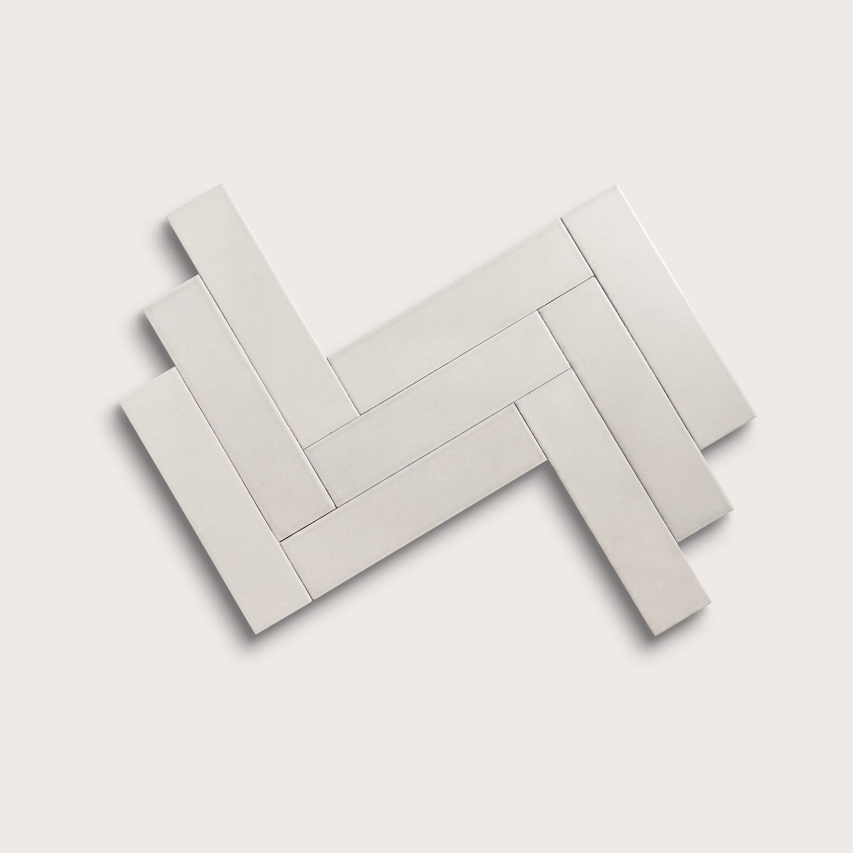 White ceramic tile, 3 by 12 inches, matte finish