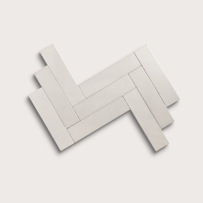 White ceramic tile, 3 by 12 inches, matte finish
