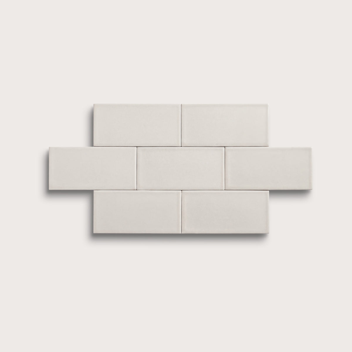 White ceramic tile, 3 by 6 inches, matte finish