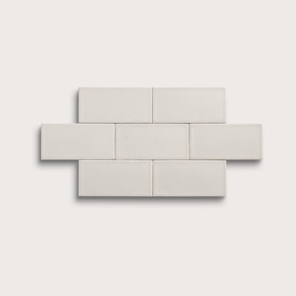 White ceramic tile, 3 by 6 inches, matte finish