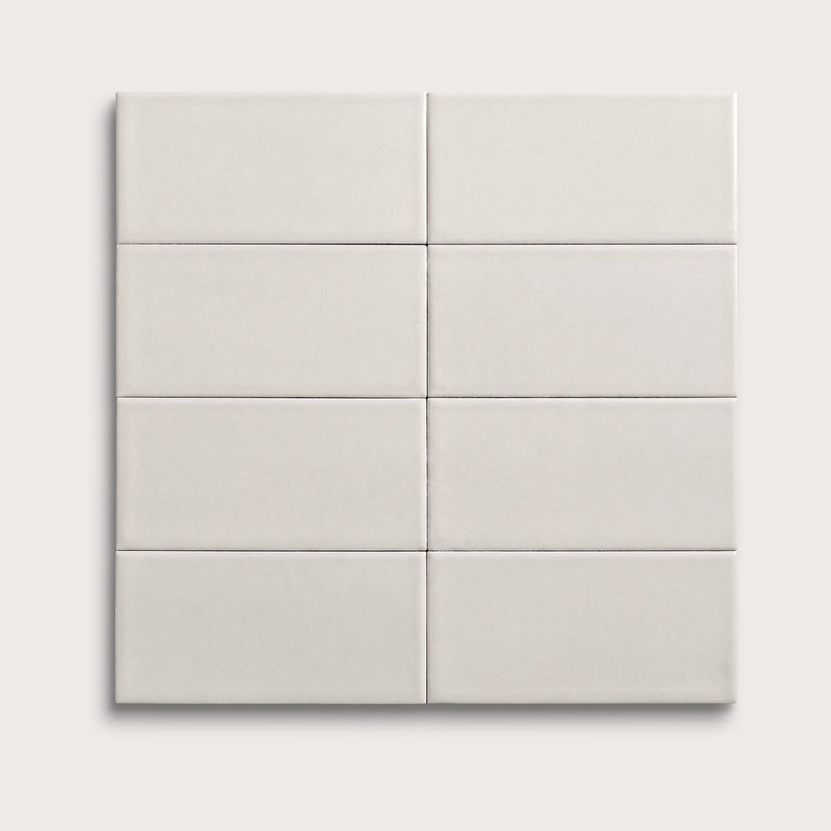 White ceramic tile, 3 by 6 inches, matte finish