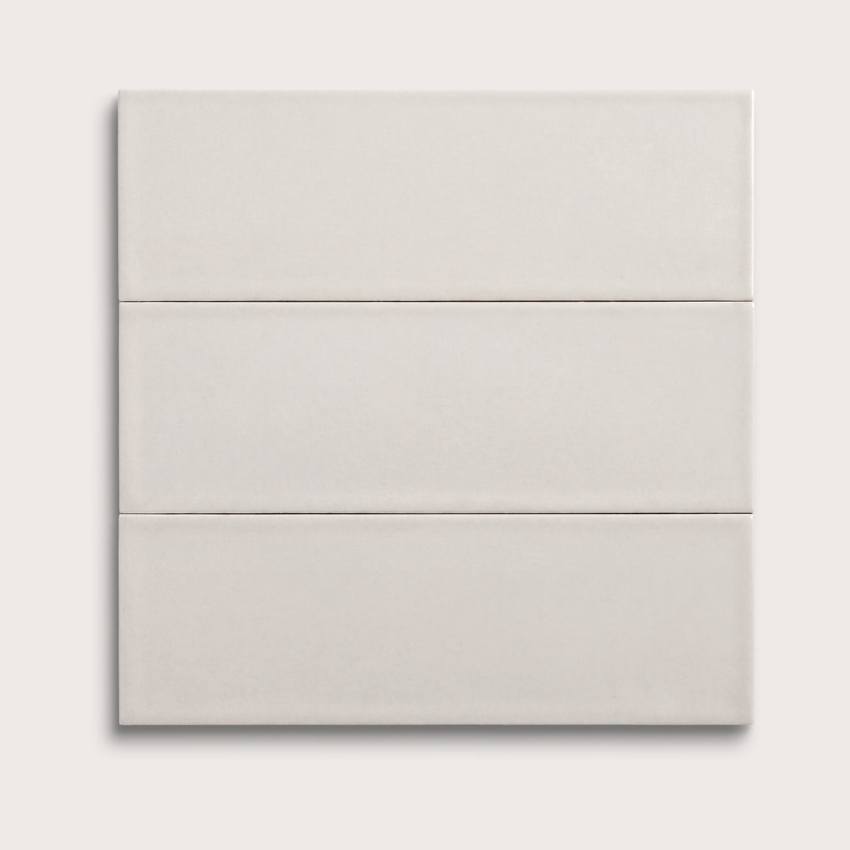 White ceramic tile, 4 by 12 inches, matte finish