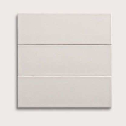 White ceramic tile, 4 by 12 inches, matte finish