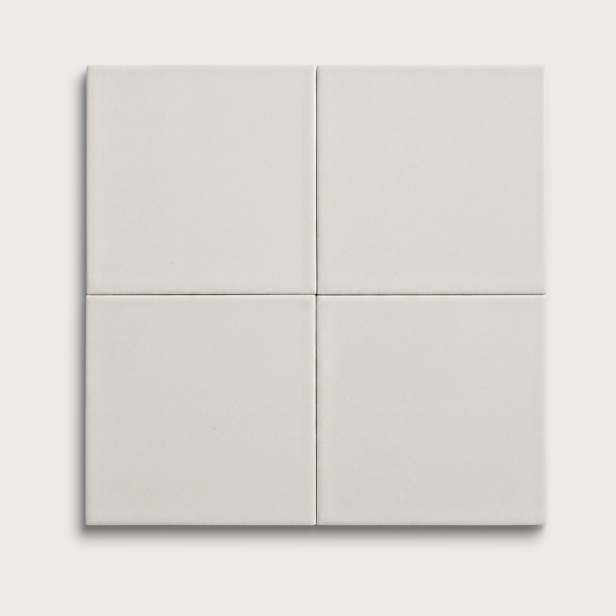 White ceramic tile, 6 by 6 inches, matte finish