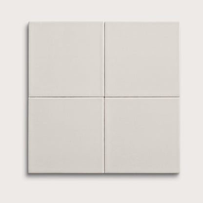 White ceramic tile, 6 by 6 inches, matte finish