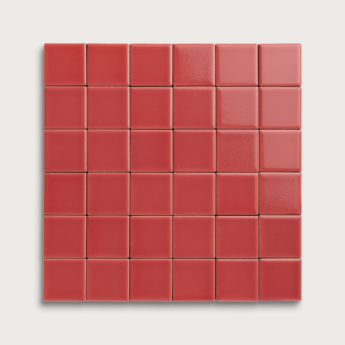 Watermelon Sugar ceramic tile, 2 by 2 inch mosaic, gloss finish