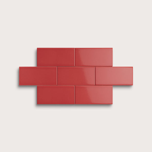 Watermelon Sugar ceramic tile, 2 by 4 inches, gloss finish