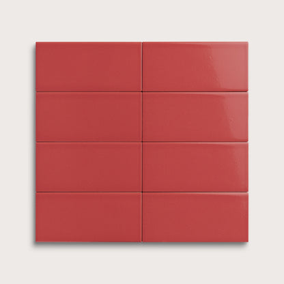 Watermelon Sugar ceramic tile, 2 by 4 inches, gloss finish