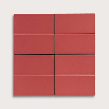 Watermelon Sugar ceramic tile, 2 by 4 inches, matte finish