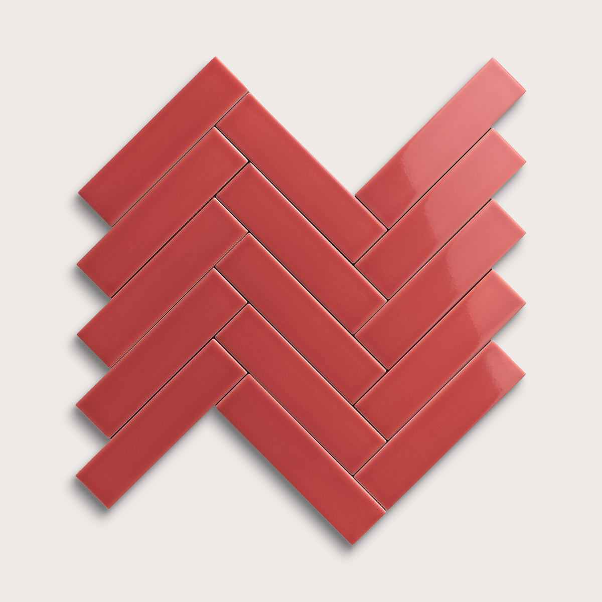 Watermelon Sugar ceramic tile, 2 by 8 inches, gloss finish
