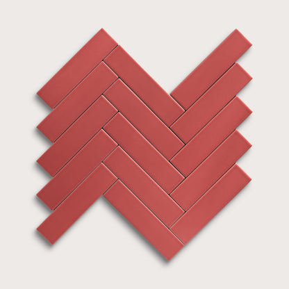 Watermelon Sugar ceramic tile, 2 by 8 inches, matte finish