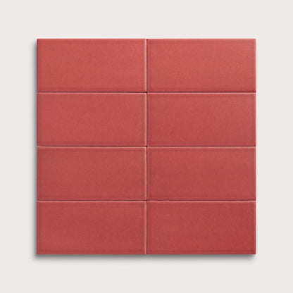 Watermelon Sugar ceramic tile, 3 by 6 inches, matte finish