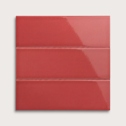 Watermelon Sugar ceramic tile, 4 by 12 inches, gloss finish