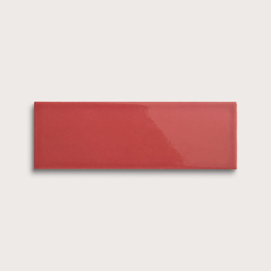 Watermelon Sugar ceramic tile, 4 by 12 inches, gloss finish