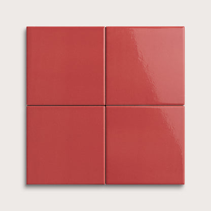 Watermelon Sugar ceramic tile, 4 by 4 inches, gloss finish