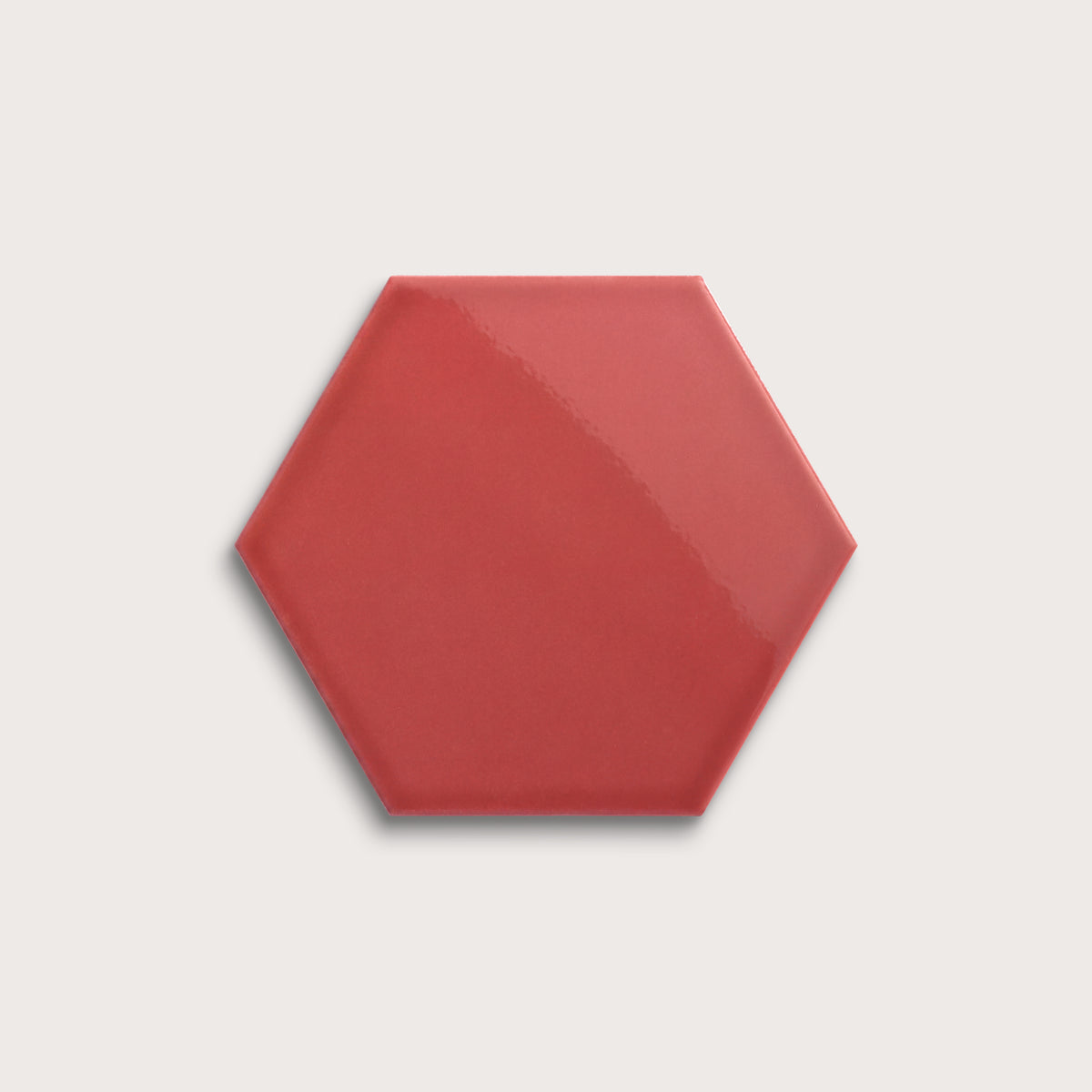 Watermelon Sugar ceramic tile, 8 inch hex, gloss finish