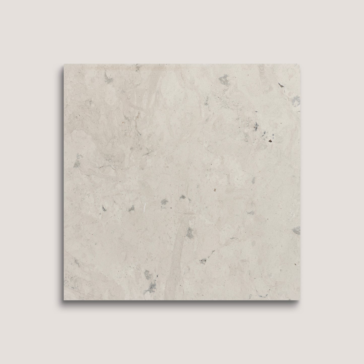 Square tile with a light gray marble pattern on a white background