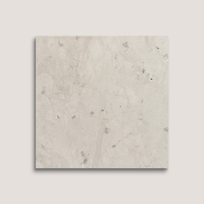 Square tile with a light gray marble pattern on a white background