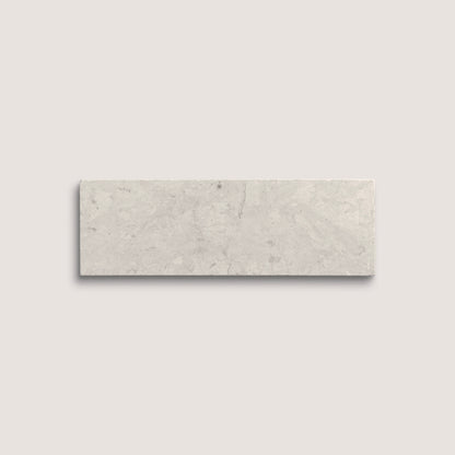 Rectangular gray limestone tile on a light gray background