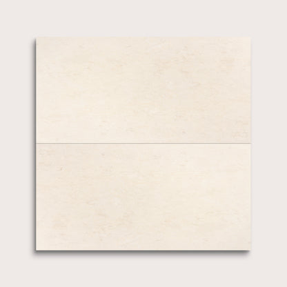 two rectangle tiles with a beige limestone pattern on a white background