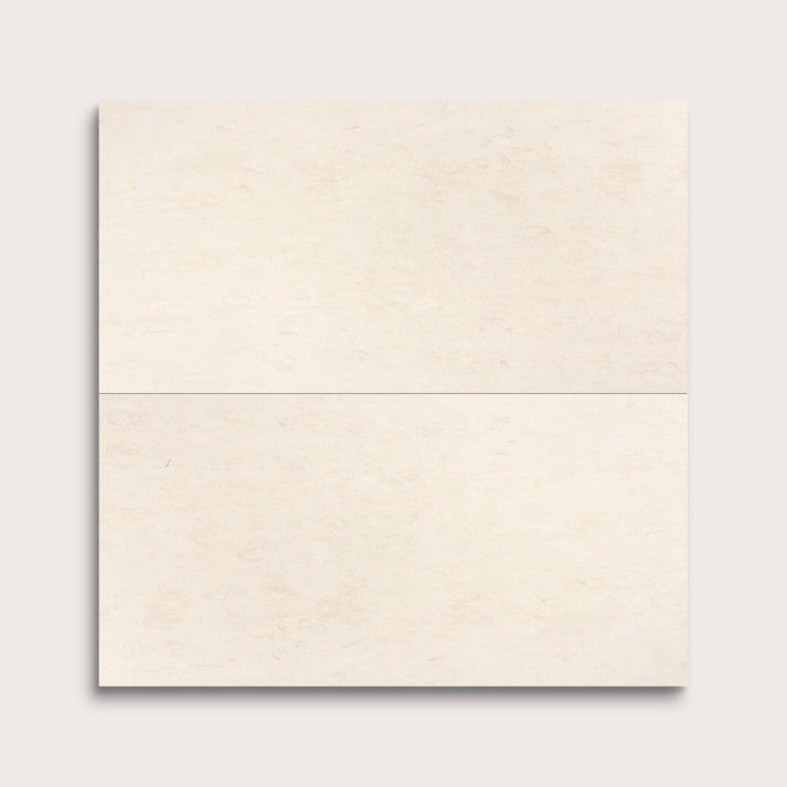 two rectangle tiles with a beige limestone pattern on a white background
