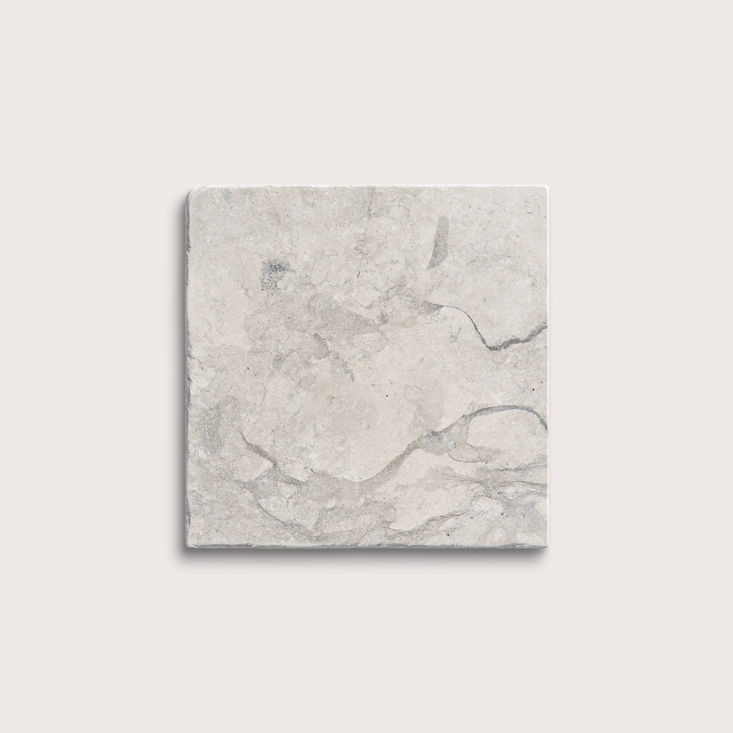 Gray limestone tile on a white background