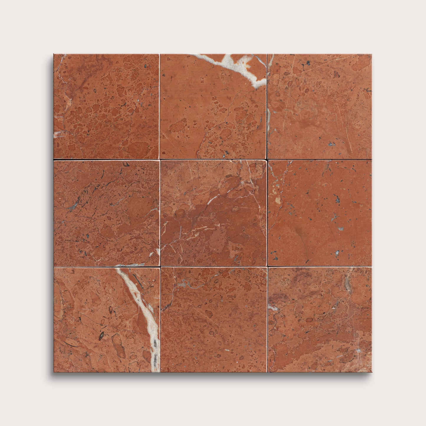 nine brown marble tiles arranged in a grid pattern on a white background