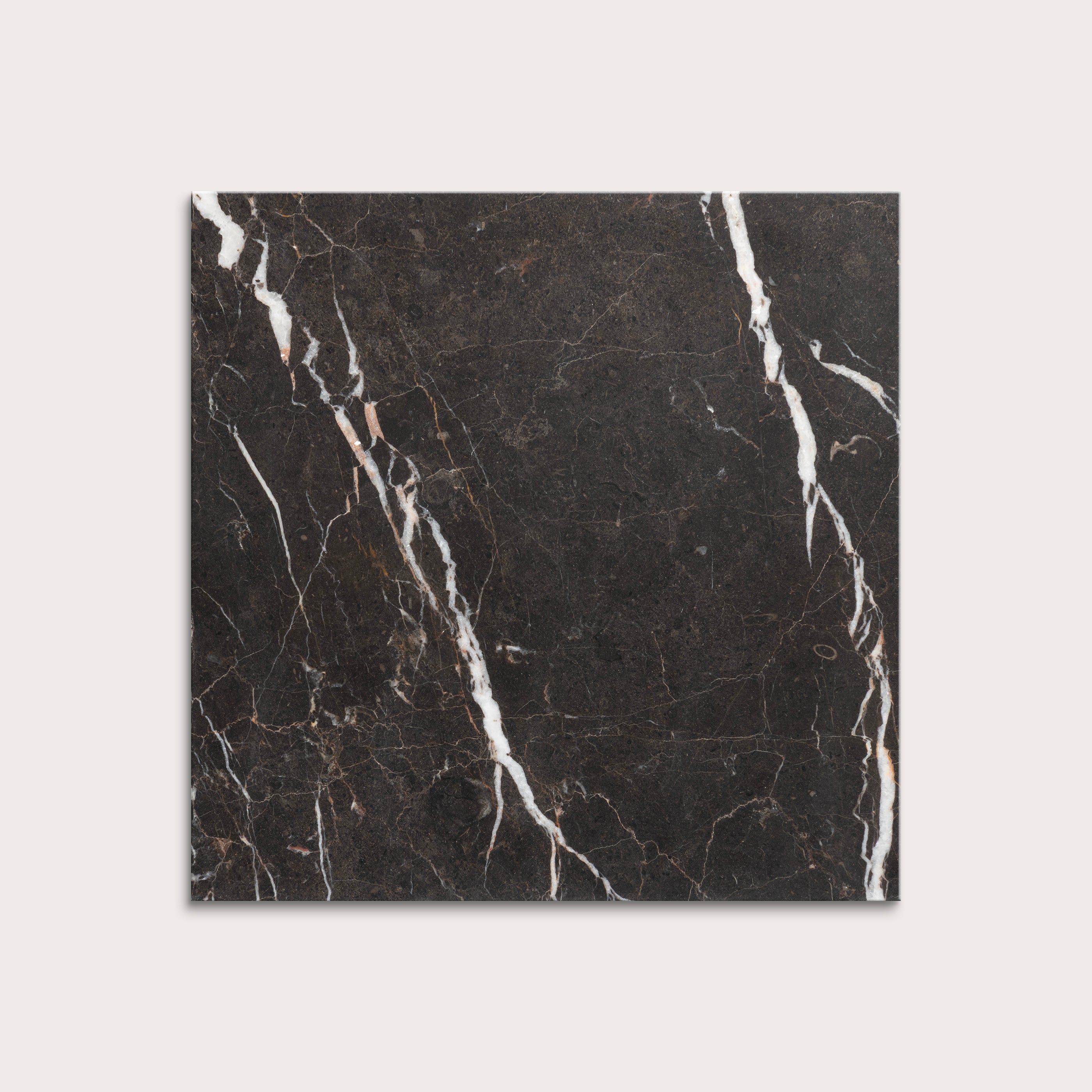 brown marble tiles with visible veins on a white background