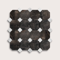 Truffle Octagon & Casablanca Carrara Dot Marble | Honed