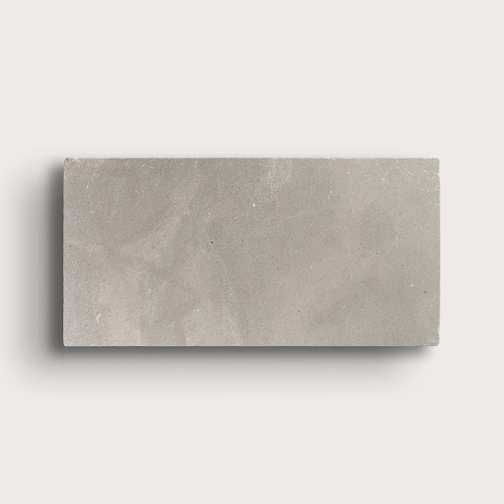 grey limestone rectangle tile on light grey background