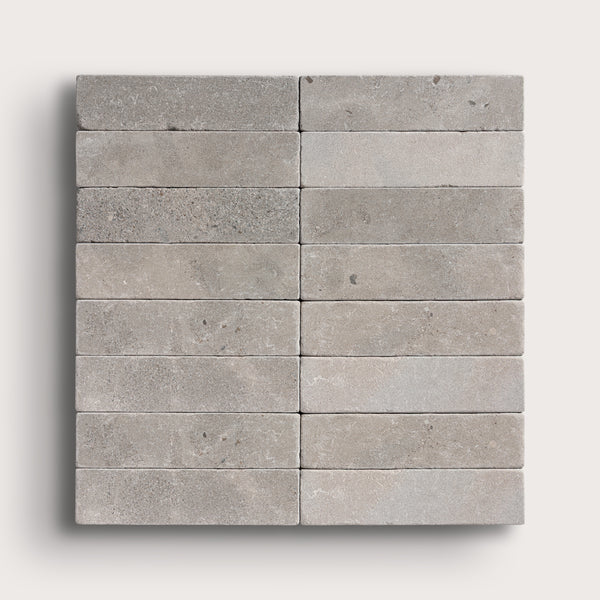 Azru Grey 2x8 Moroccan Limestone | Tumbled & Honed
