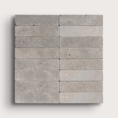 Azru Grey 2x8 Moroccan Limestone | Tumbled & Honed
