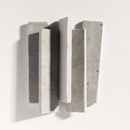 grey rectangle limestone tile on light grey background