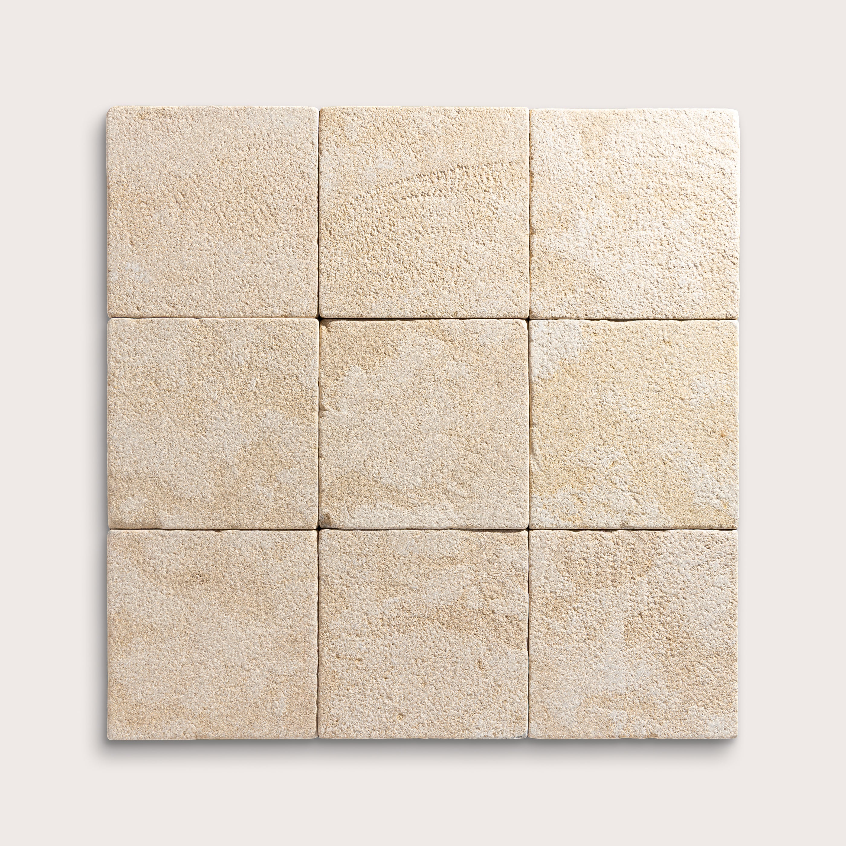 Square beige stone 6x6 tile, moroccan stone, collage of nine - Riad Tile