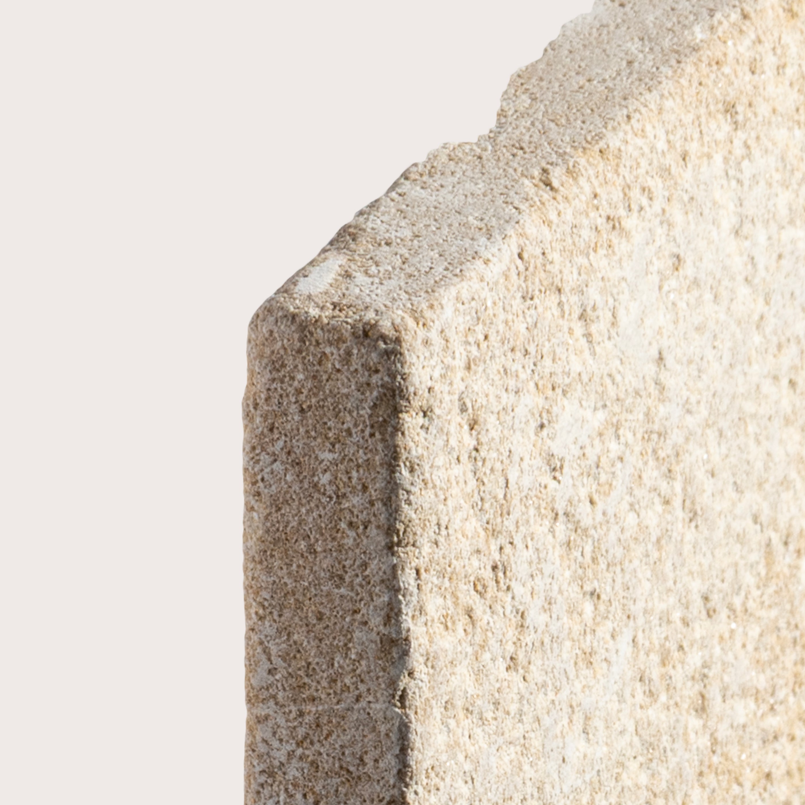 Square beige stone 6x6 tile, moroccan stone, corner angle - Riad Tile