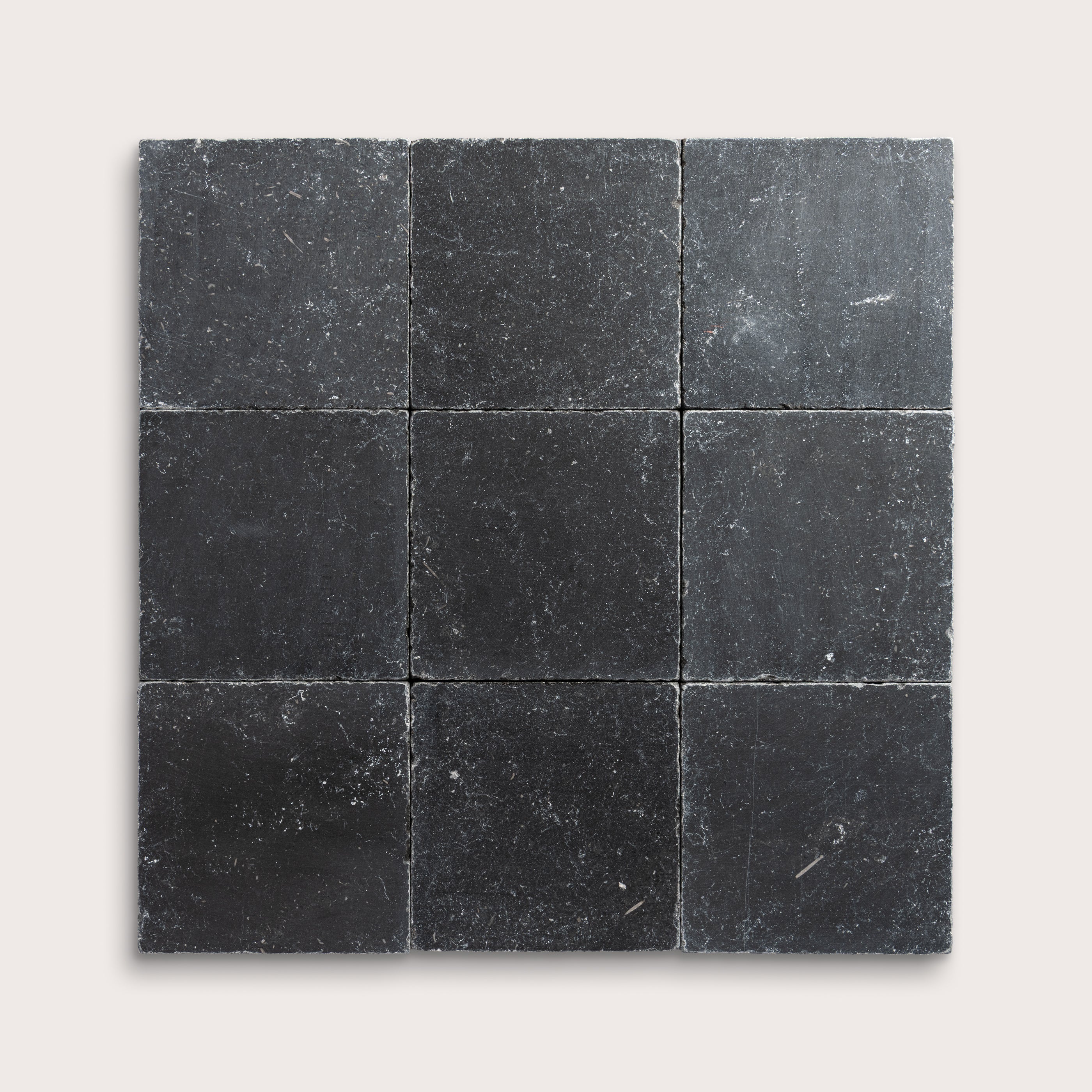 6x6 Square black marble tile, collage of nine - Riad Tile