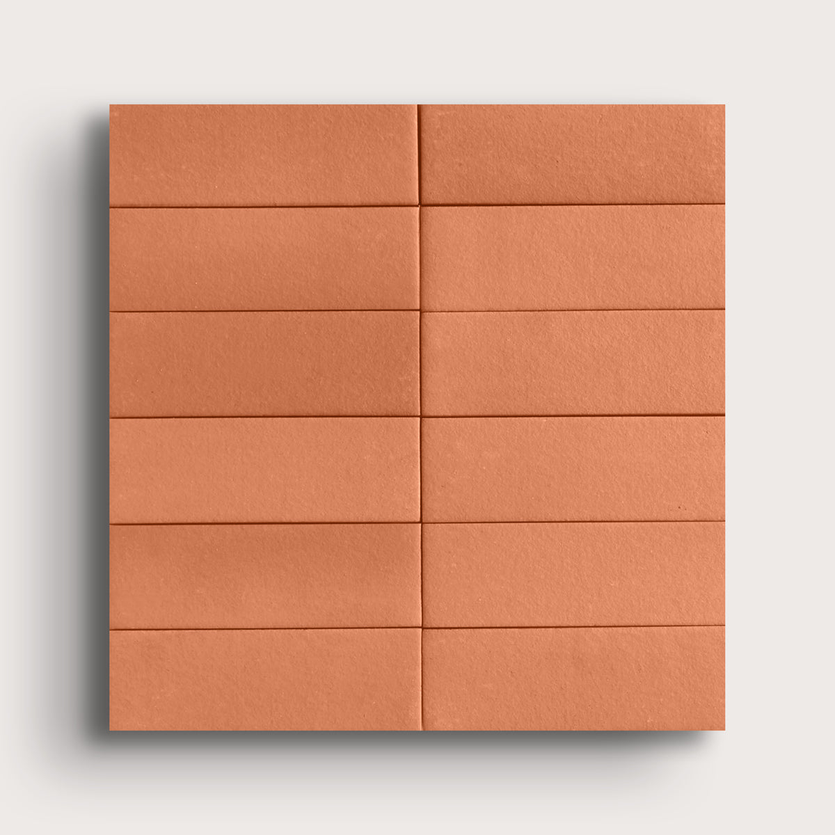 red terracotta rectangle tile in a grid