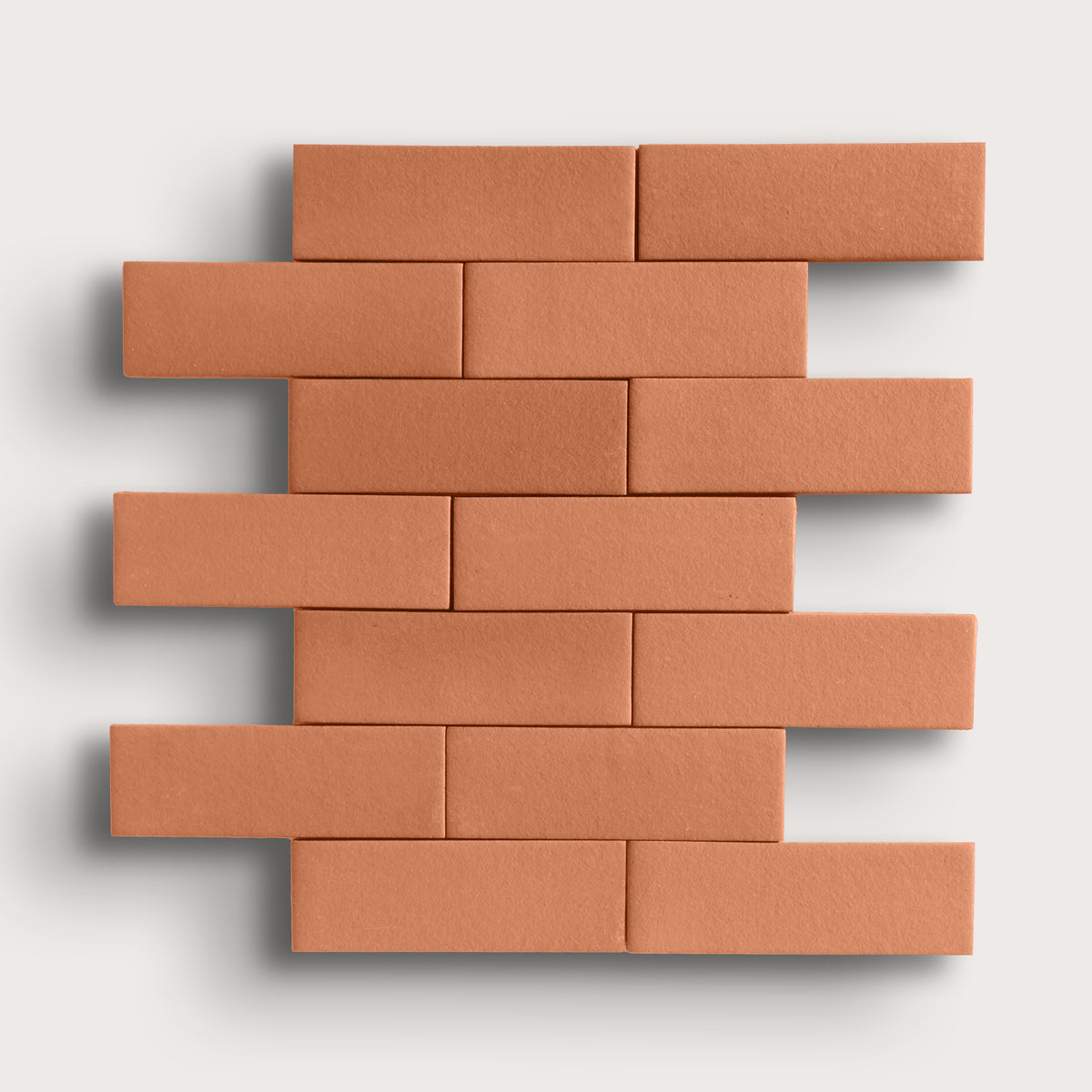 red terracotta rectangle tile in a grid