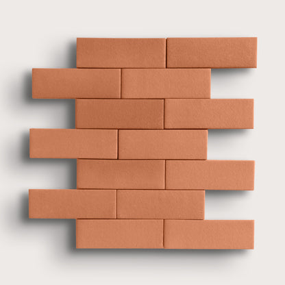 red terracotta rectangle tile in a grid