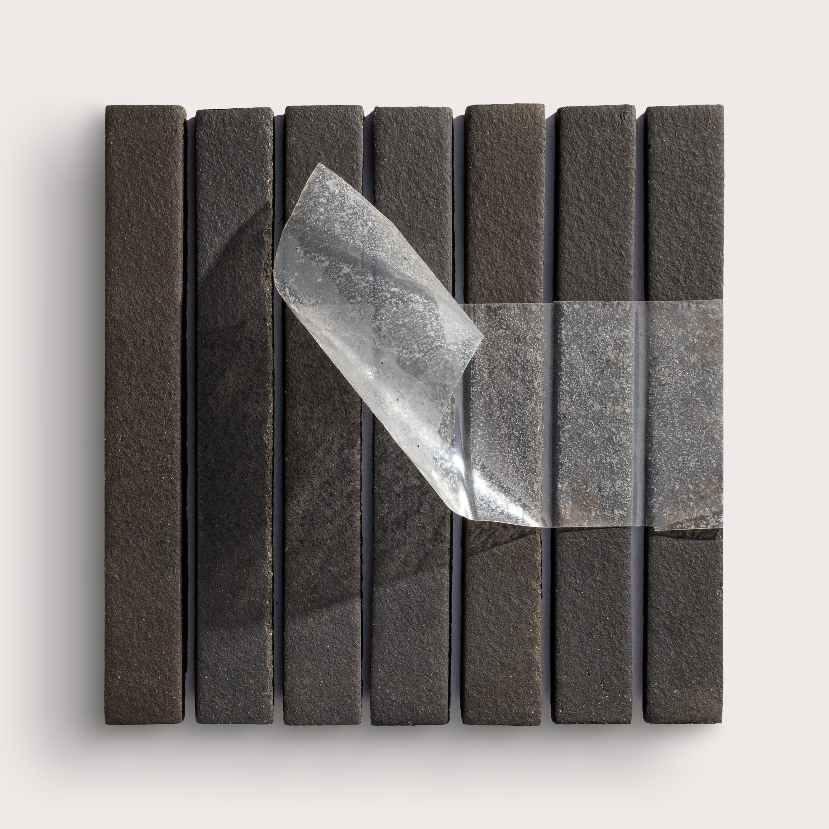 Black Terracotta Sticks Mosaic Tile 1x8-Products,Solids,Terracotta-Riad Tile