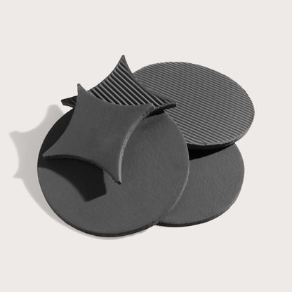 black terracotta circle and losange pattern