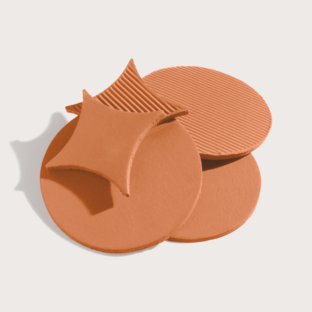 red terracotta pattern tile with a circle