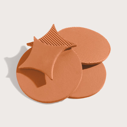 red terracotta pattern tile with a circle