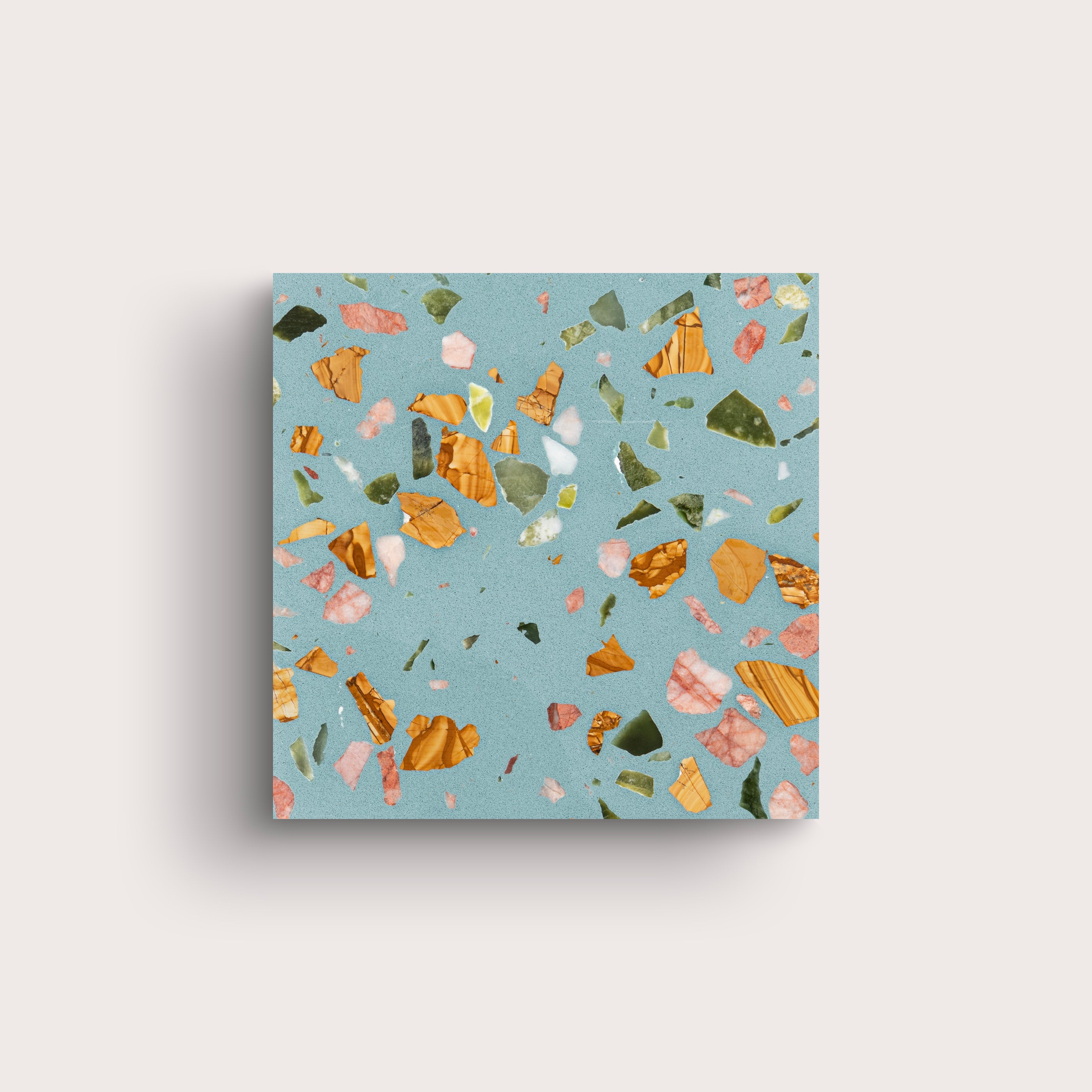 Terrazzo 6x6 Square tile, pattern, light blue - Riad Tile