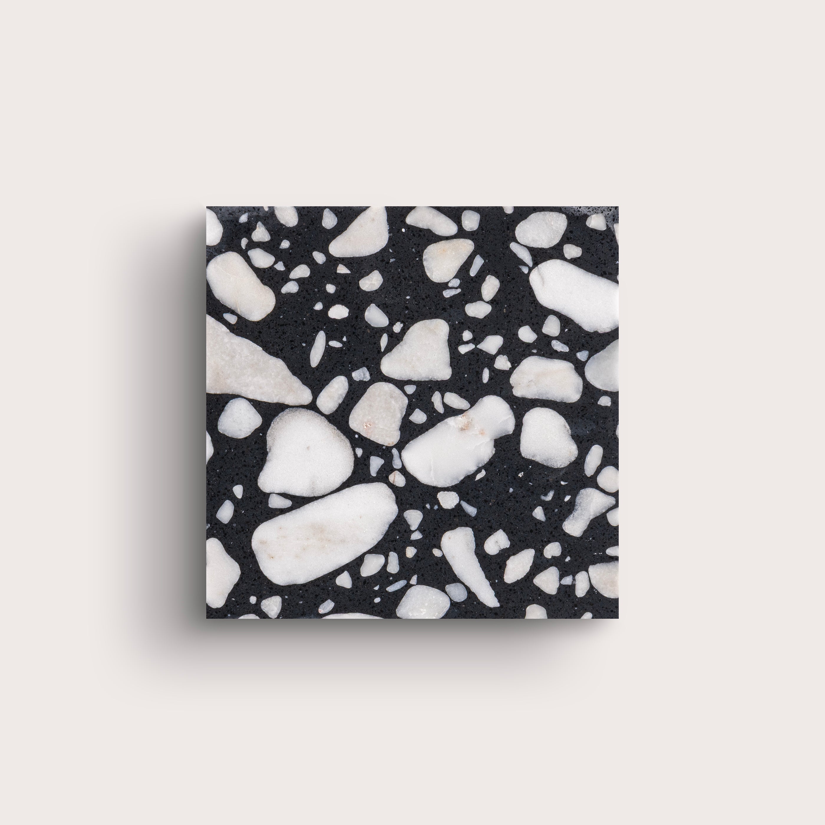 Terrazzo 6x6 Square tile with black and white pattern - Riad Tile