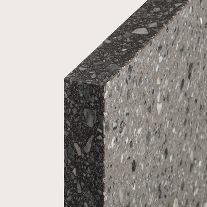 Square Terrazzo tile, pattern, grey, 6x6, matte, corner angle - Riad Tile