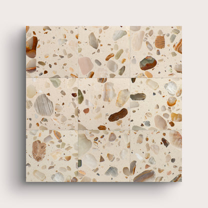 Terrazzo Tile, Matte, Square, 6x6, Neutral