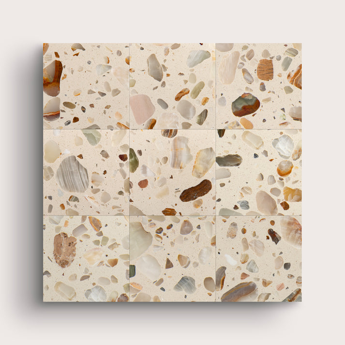 Terrazzo Tile, Matte, Square, 6x6, Neutral