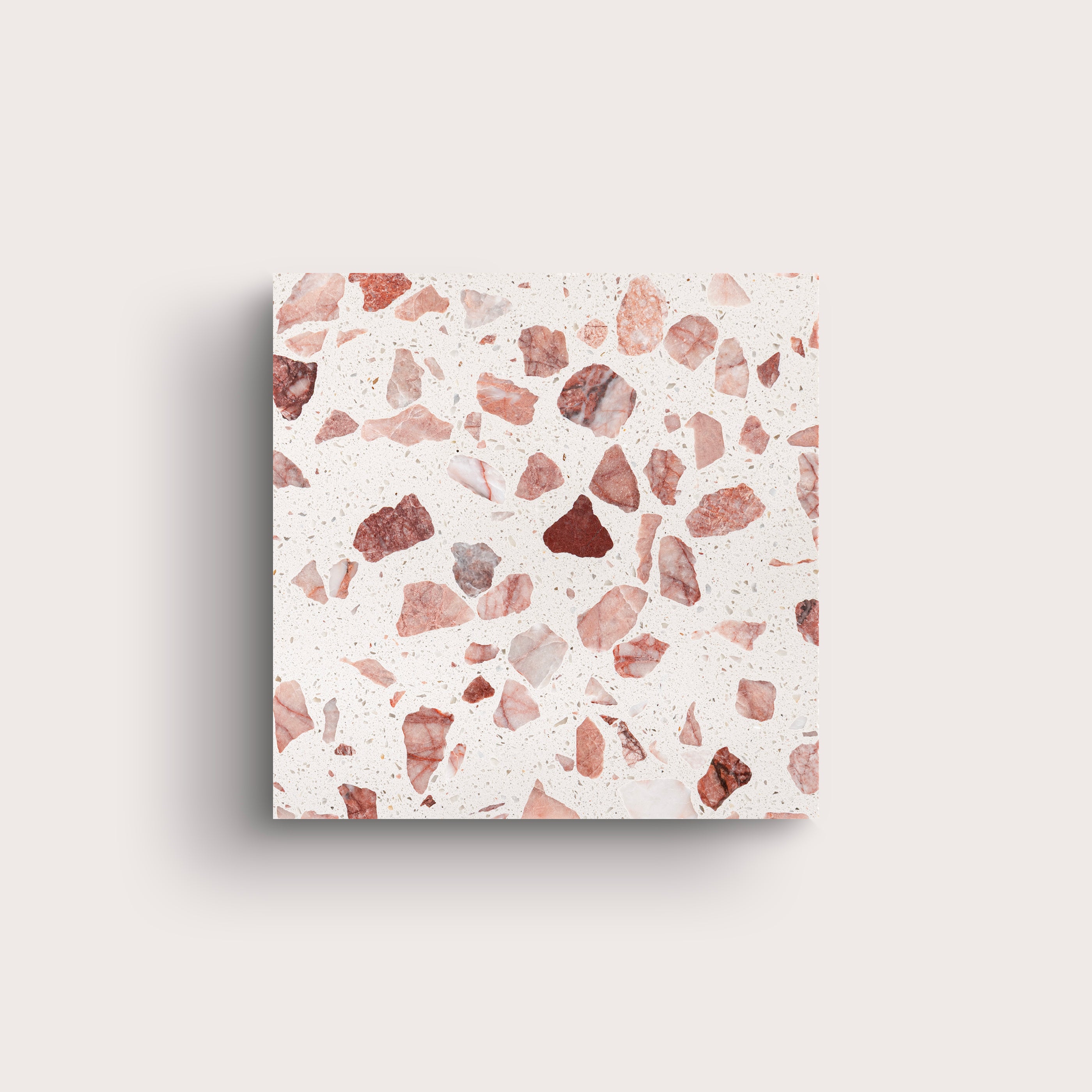 Terrazzo 6x6 Square tile, pattern, red and pink - Riad Tile